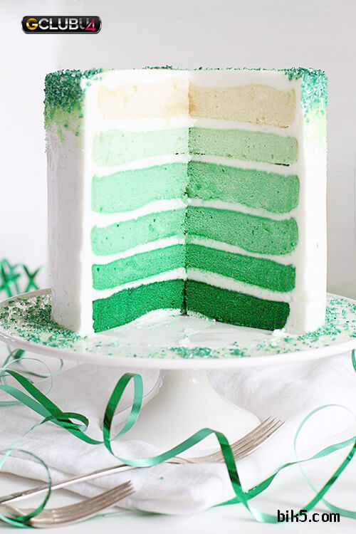 สูตรเค้กสีเขียว Ombre