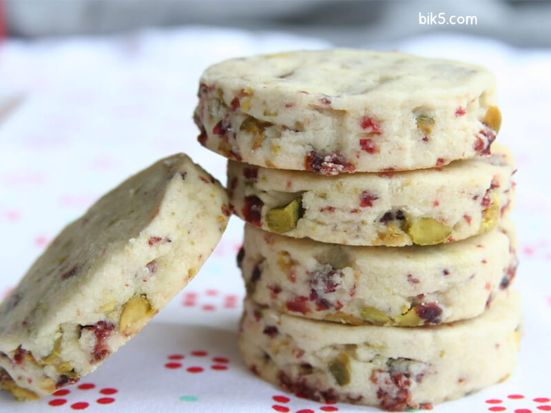 Cranberry Pistachio Butter Cookies