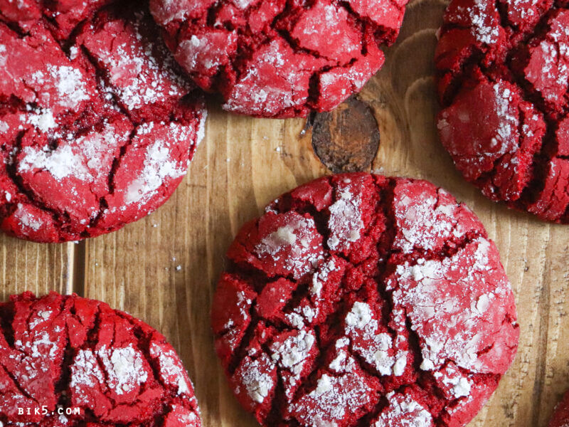 Red Velvet Crinkle Cookies